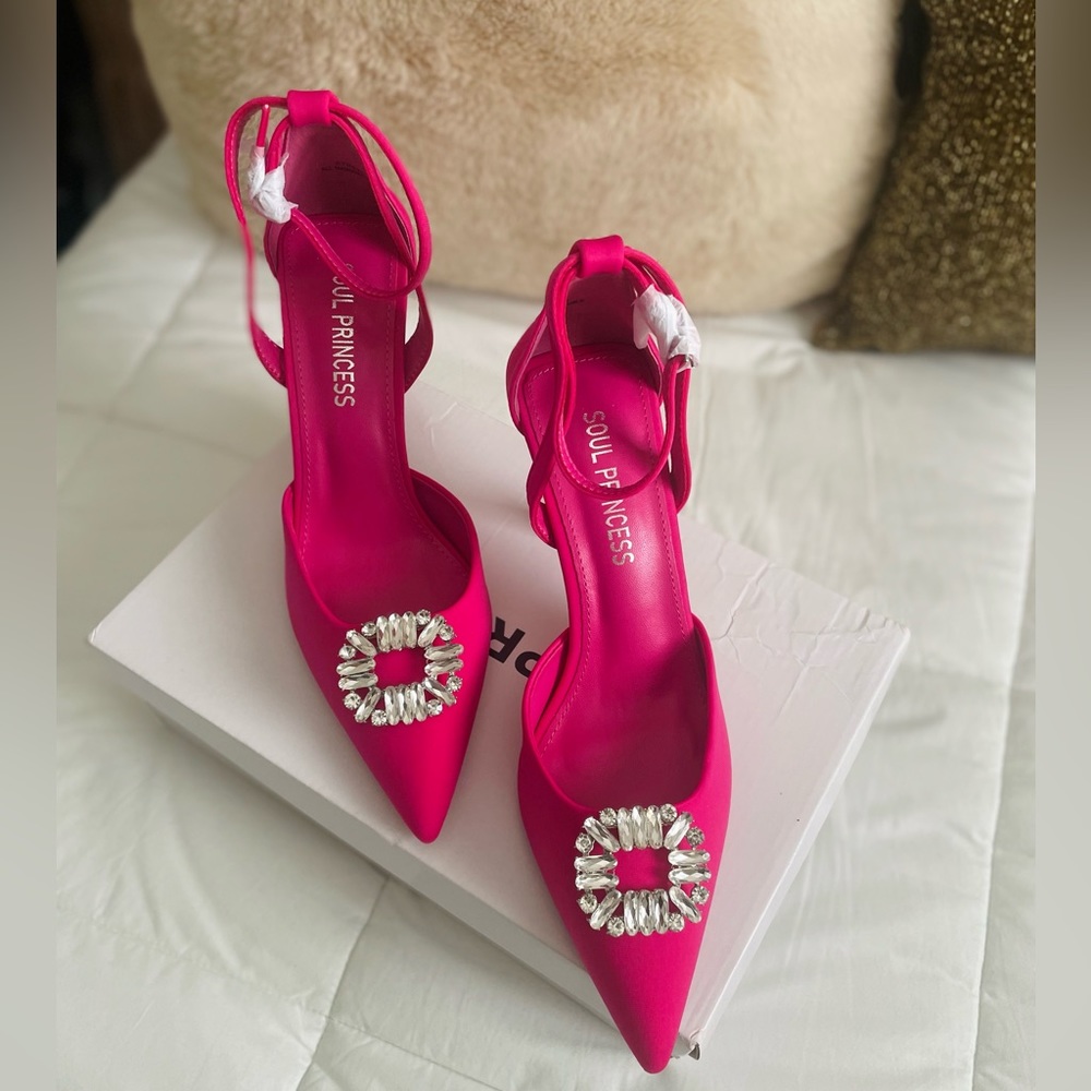 PKC Collection Athena Heels Hot Pink